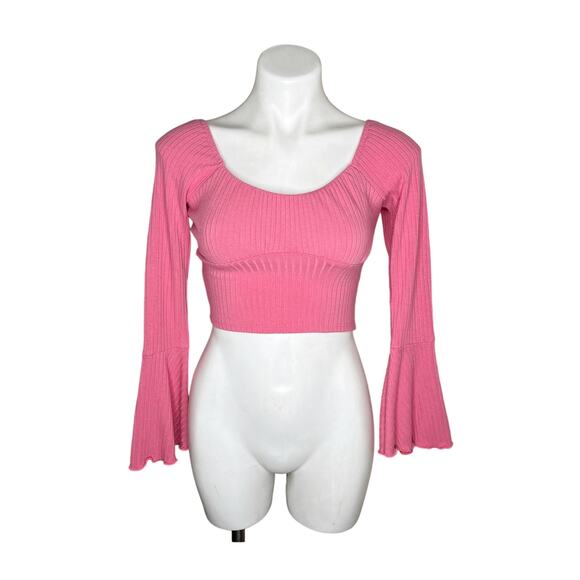 Altar'd State Tops - ALTAR'D STATE Bell Sleeve Crop Top Pink Size Small